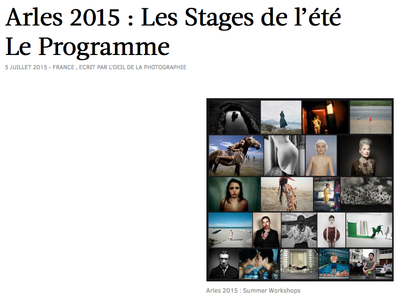 arles rencontres stages