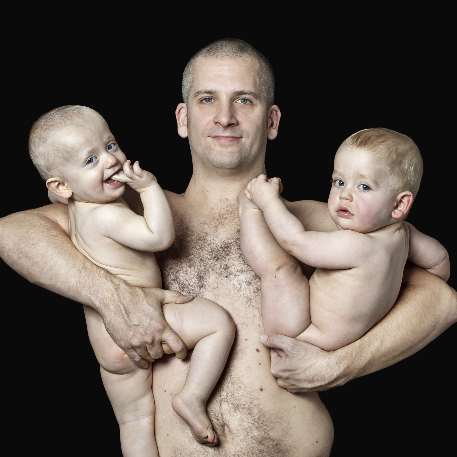 Nudist father and son