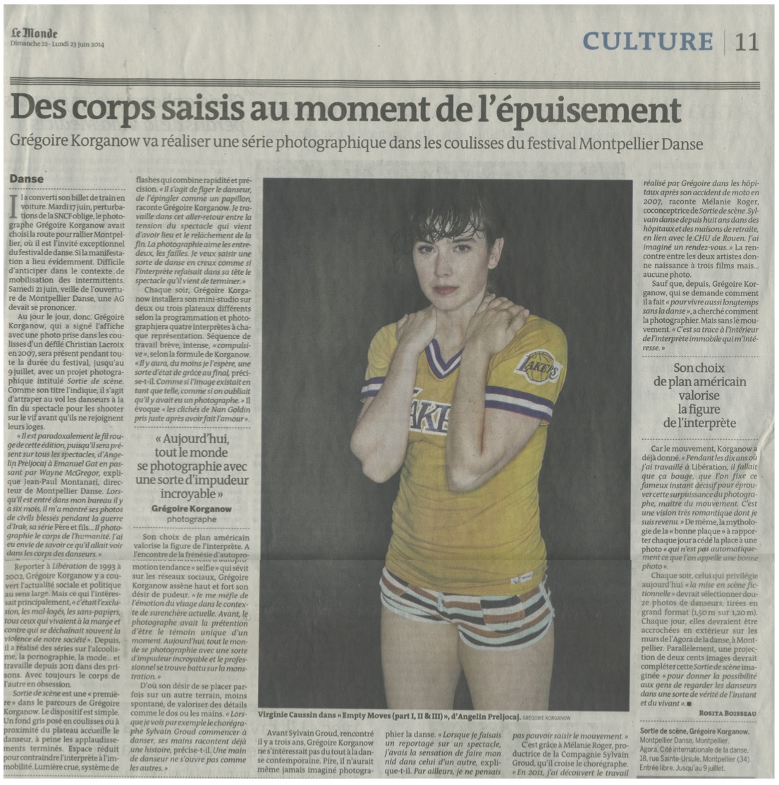 SORTIE DE SCENE IN LE MONDE