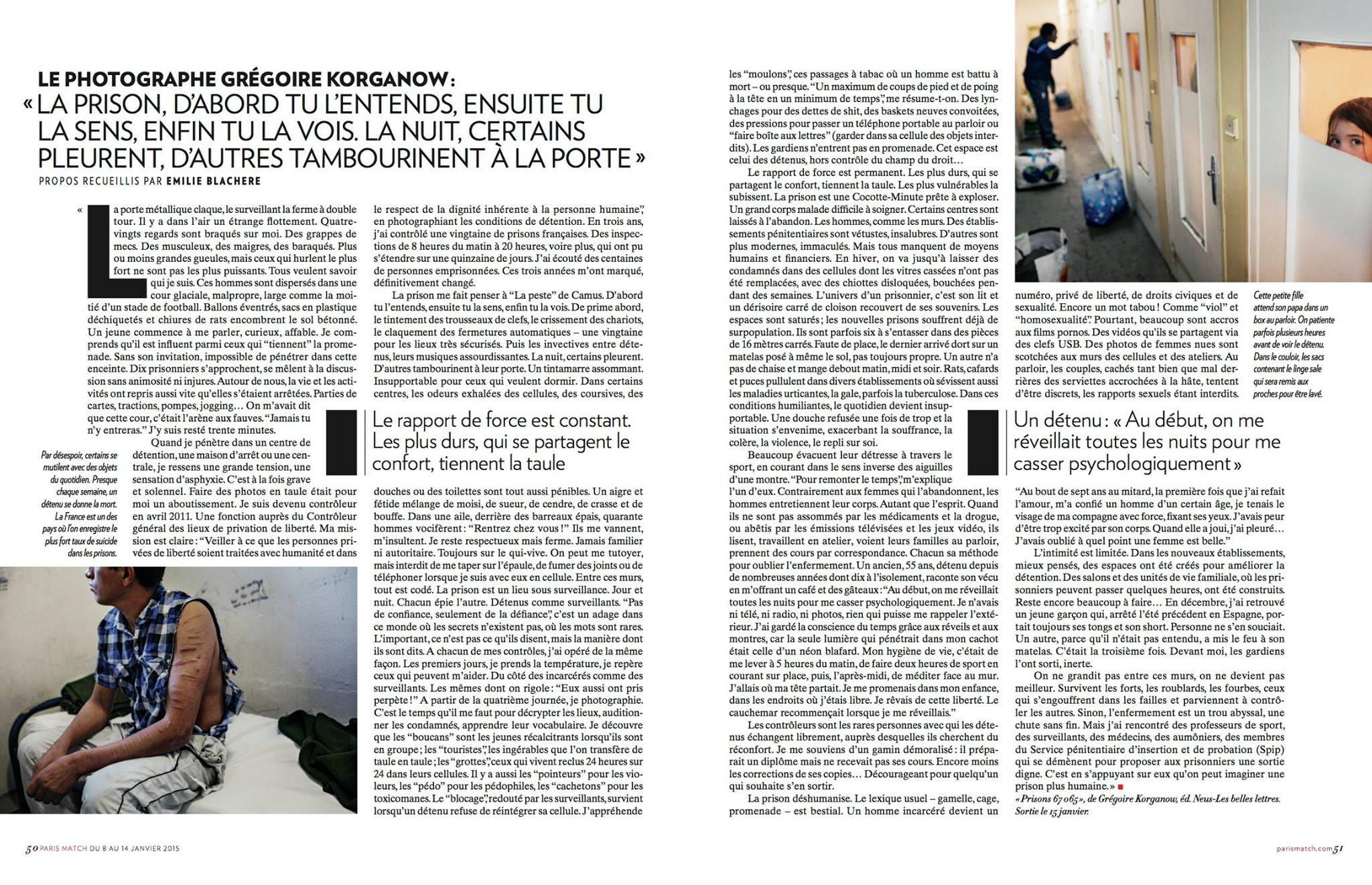 PRISONS, in Paris Match and on Parismatch.fr