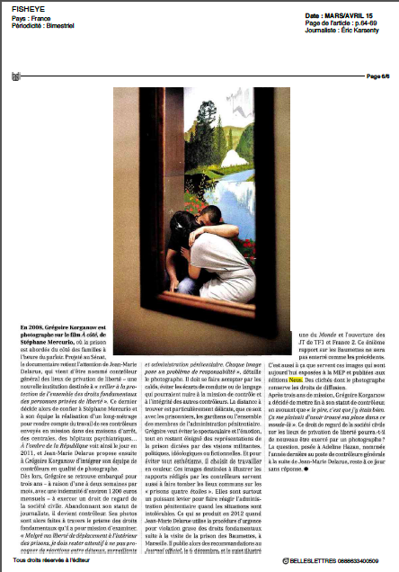 PRISONS, un portfolio paru dans FISHEYES