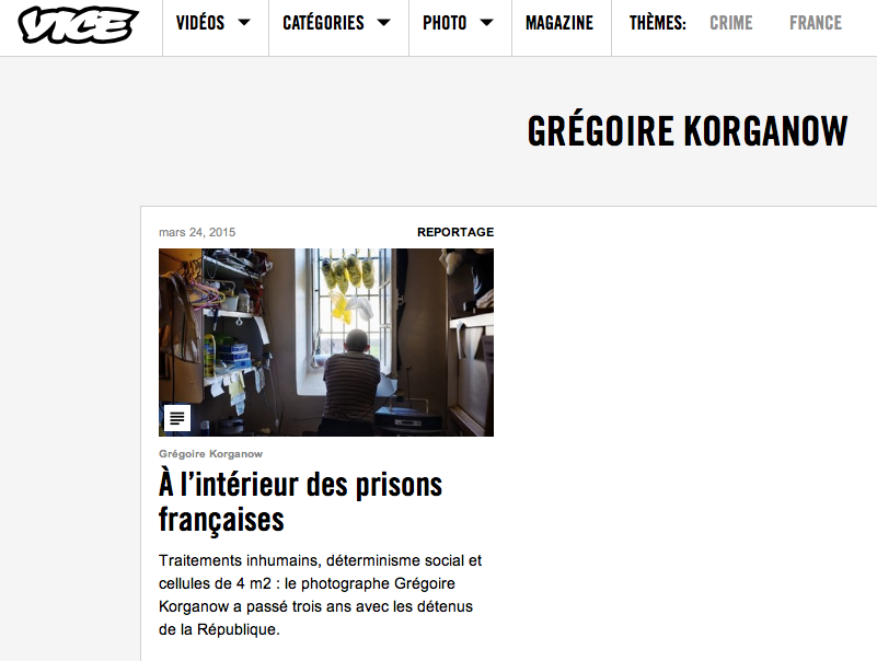 PRISONS, un portfolio paru sur VICE.COM