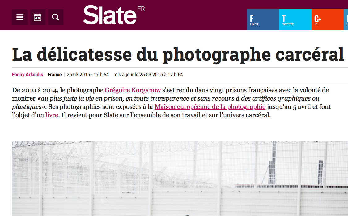 PRISONS, un portfolio paru sur SLATE.FR