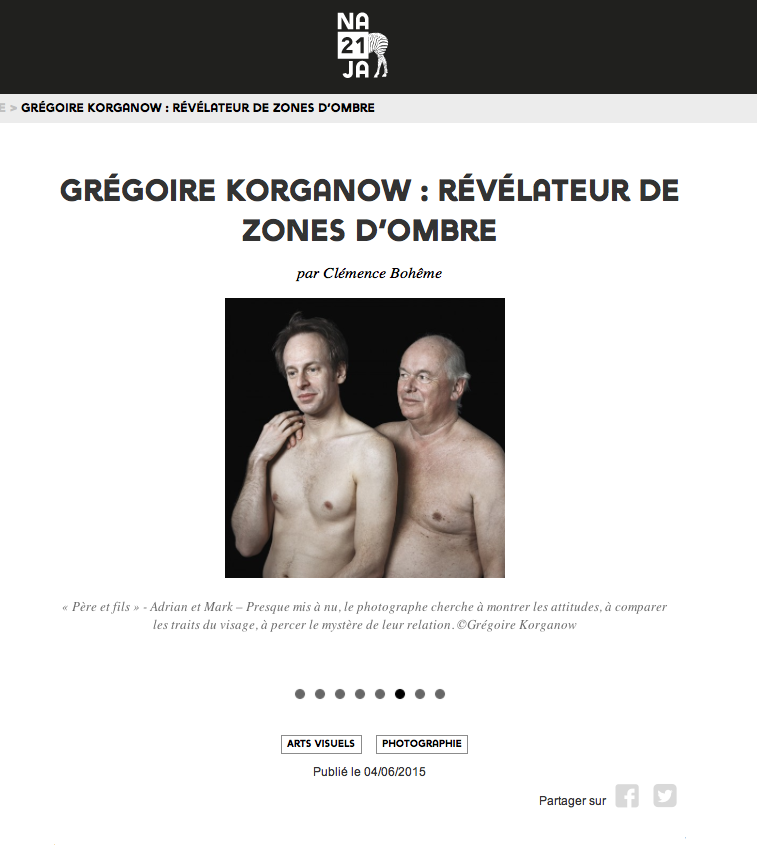 "Gr&eacute;goire Korganow r&eacute;v&eacute;lateur de zones d'ombres", article on naja21.com